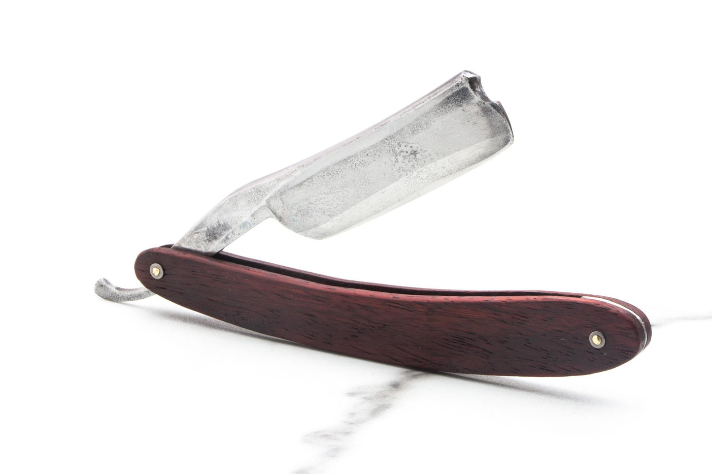 6/8" Vintage Restored Wade & Butcher Straight Razor with Dark Wood Scales