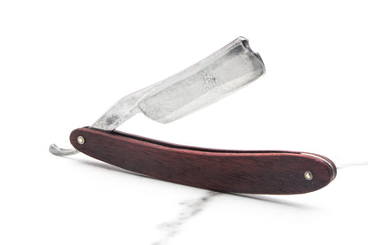 6/8" Vintage Restored Wade & Butcher Straight Razor with Dark Wood Scales