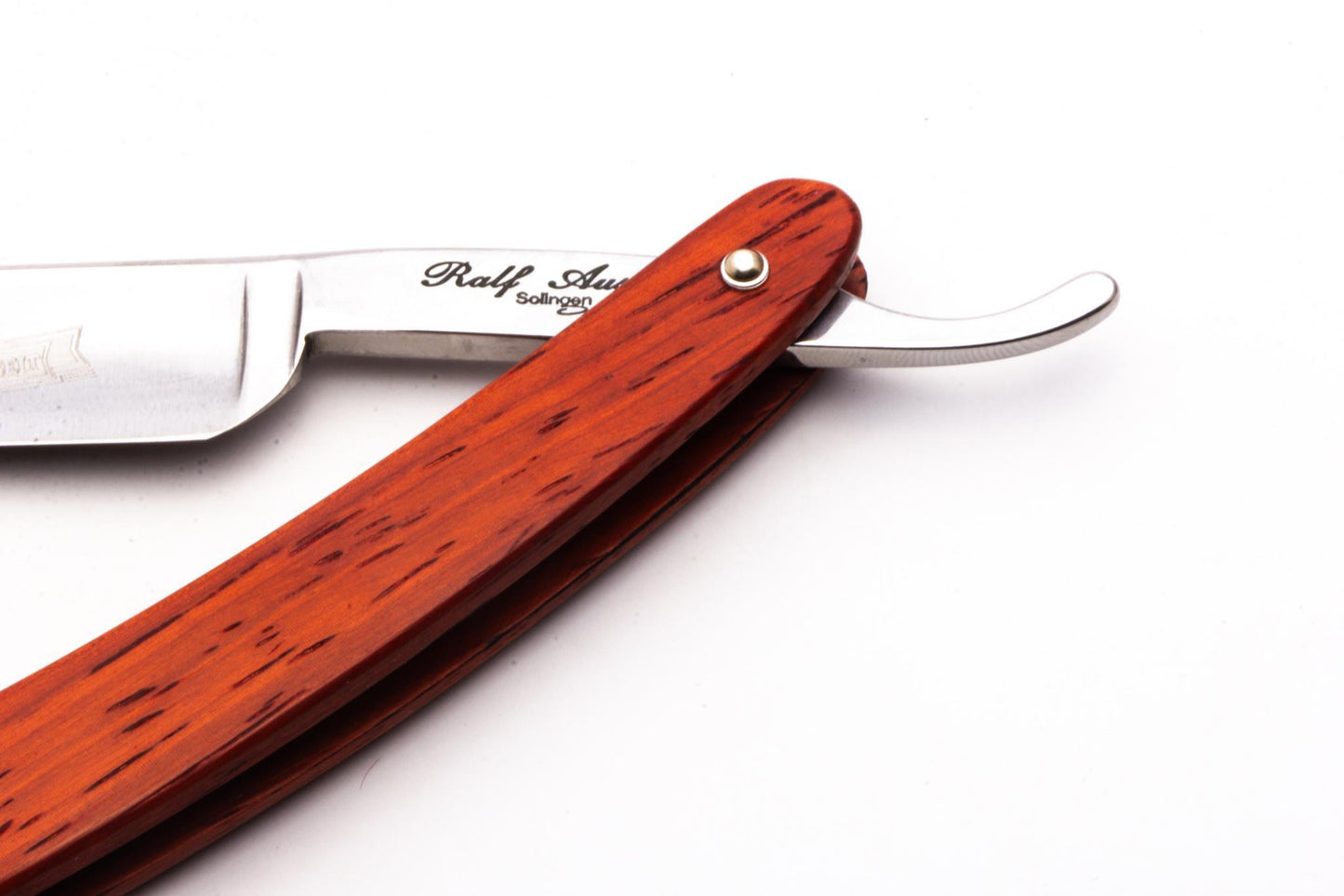 5/8" Ralf Aust Spanish Tip Straight Razor | Red Wood Scales