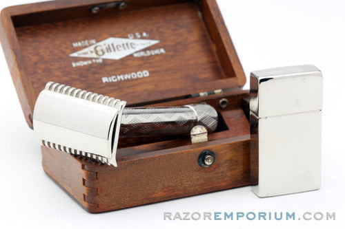 1920's Gillette New Improved Richwood Safety Razor Set | Nickel Revamp