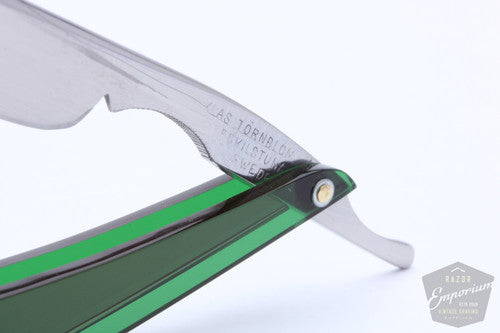5/8'' Klas Tornblom Faux Frameback | Sleek custom Forest Green Acrylic Straight Razor