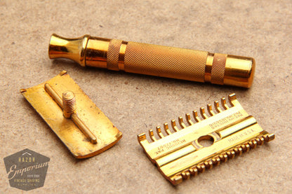 Gillette 1930's Gold NEW Long Comb Double Edge Safety Razor