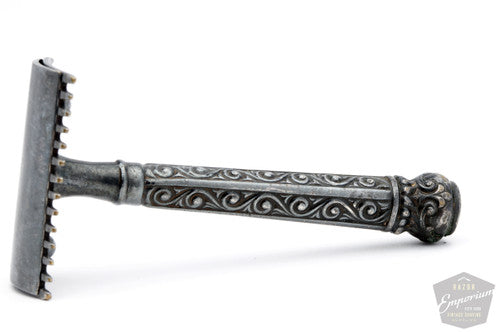 1909 Gillette ABC Pocket Edition Greek Column Handle Silver Patina