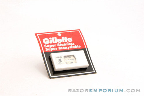 Gillette Super Stainless Inoxydable Double Edge (5) - New Old Stock (NOS) Razor Blades